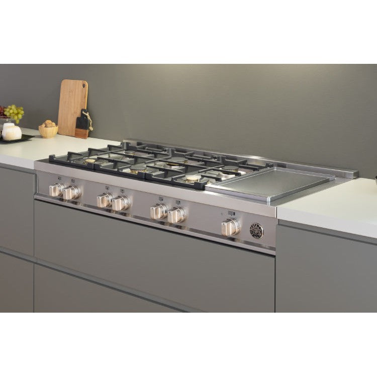 Bertazzoni Master Series 48" 6 Brass Burners Stainless Steel Gas Rangetop With Electric Griddle