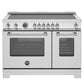 Bertazzoni Master Series 48" 6 High-Power Heating Zones Stainless Steel Freestanding Induction Range With Cast Iron Griddle and 7 Cu.Ft. Electric Self-Clean Double Oven