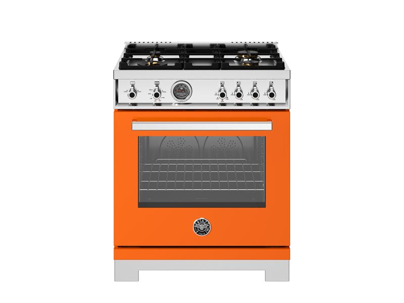 Bertazzoni Professional Series 30" 4 Brass Burners Arancio Freestanding All Gas Range With 4.7 Cu.Ft. Gas Oven