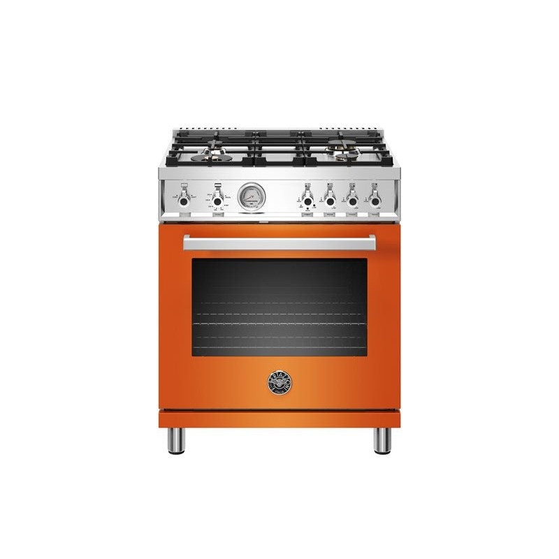 Bertazzoni Professional Series 30" 4 Brass Burners Arancio Freestanding All Gas Range With 4.7 Cu.Ft. Oven