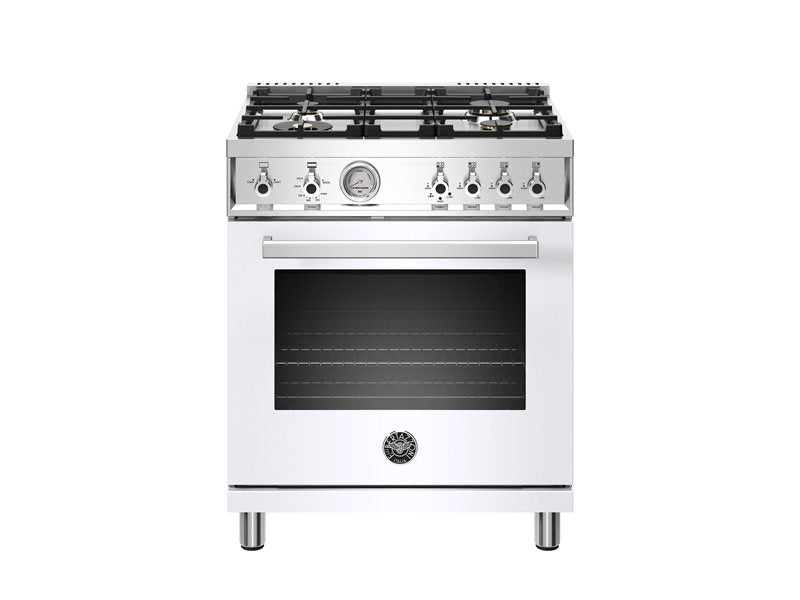 Bertazzoni Professional Series 30" 4 Brass Burners Bianco Freestanding Propane Gas Range With 4.7 Cu.Ft. Oven