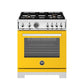 Bertazzoni Professional Series 30" 4 Brass Burners Giallo Freestanding All Gas Range With 4.7 Cu.Ft. Gas Oven