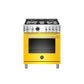 Bertazzoni Professional Series 30" 4 Brass Burners Giallo Freestanding Dual Fuel Range With 4.6 Cu.Ft. Electric Self-Clean Oven