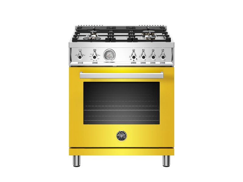 Bertazzoni Professional Series 30" 4 Brass Burners Giallo Freestanding Propane Gas Range With 4.7 Cu.Ft. Oven