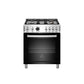Bertazzoni Professional Series 30" 4 Brass Burners Nero Freestanding Dual Fuel Range With 4.6 Cu.Ft. Electric Self-Clean Oven