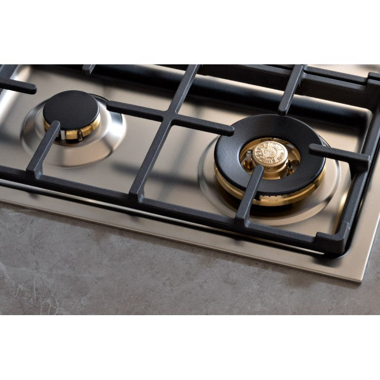 Bertazzoni Professional Series 30" 4 Brass Burners Stainless Steel Drop-in Gas Cooktop