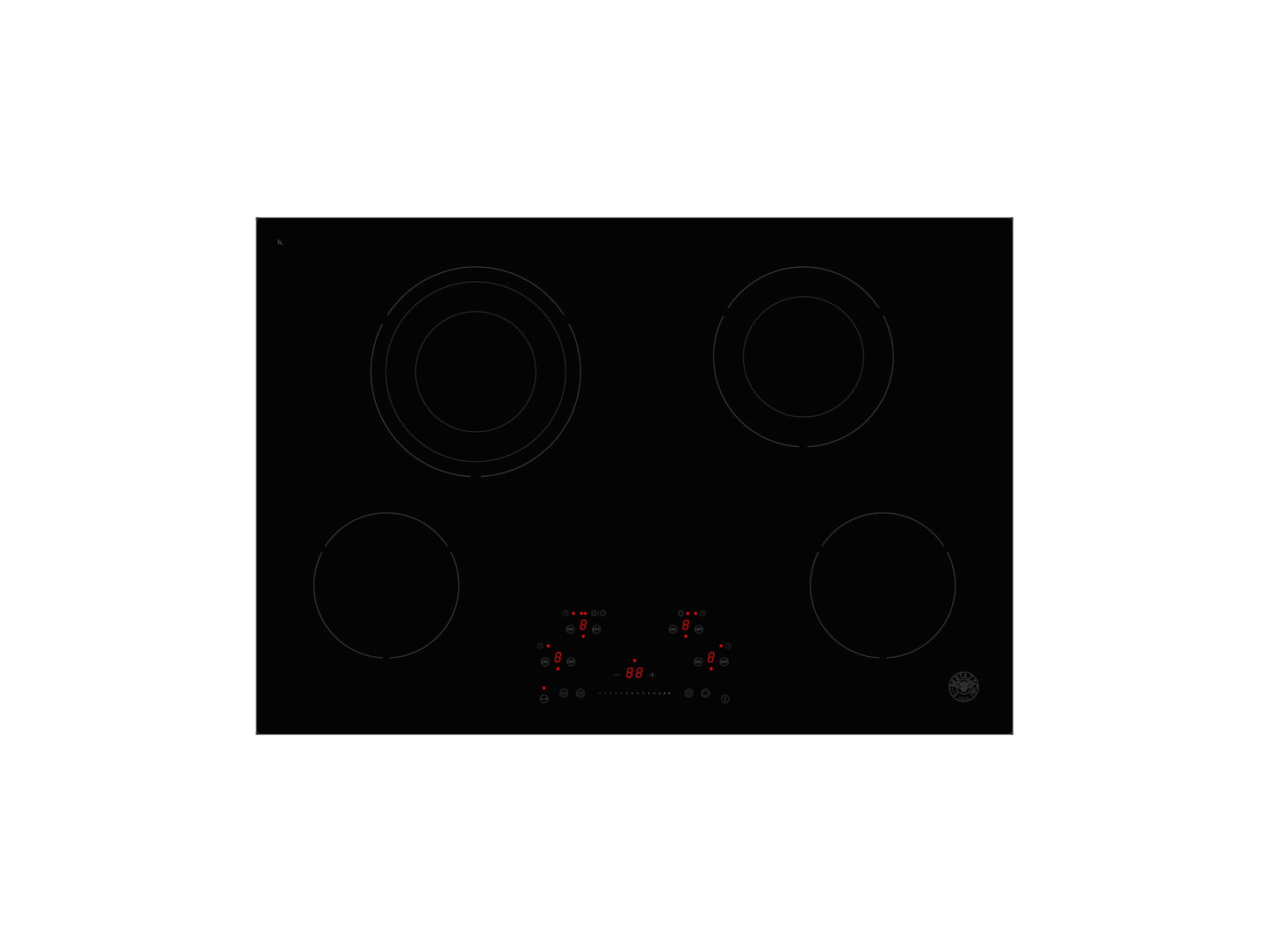 Bertazzoni Professional Series 30" 4 Heating Zones Nero Touch Control Electric Cooktop