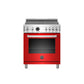 Bertazzoni Professional Series 30" 4 Heating Zones Rosso Freestanding Induction Range With 4.6 Cu.Ft. Electric Self-Clean Oven