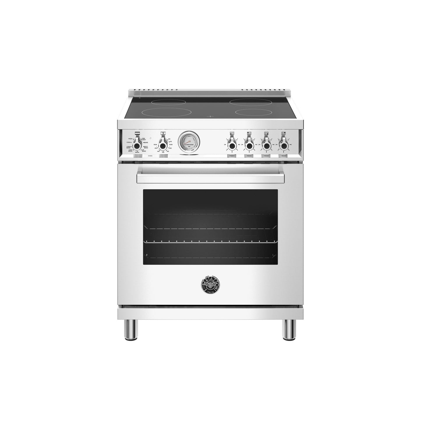 Bertazzoni Professional Series 30" 4 Heating Zones Stainless Steel Freestanding Electric Range With 4.7 Cu.Ft. Electric Oven