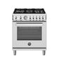 Bertazzoni Professional Series 30" 5 Aluminum Burners Stainless Steel Freestanding All Gas Range With 4.7 Cu.Ft. Oven