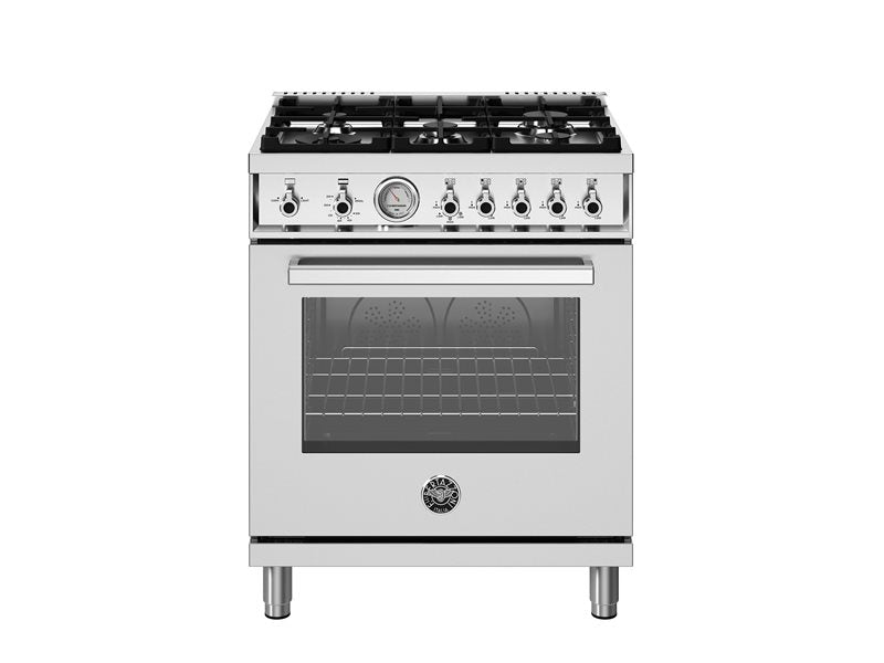 Bertazzoni Professional Series 30" 5 Aluminum Burners Stainless Steel Freestanding All Gas Range With 4.7 Cu.Ft. Oven