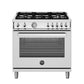 Bertazzoni Professional Series 36" 5 Aluminum Burners Stainless Steel Freestanding All Gas Range With 5.9 Cu.Ft. Oven