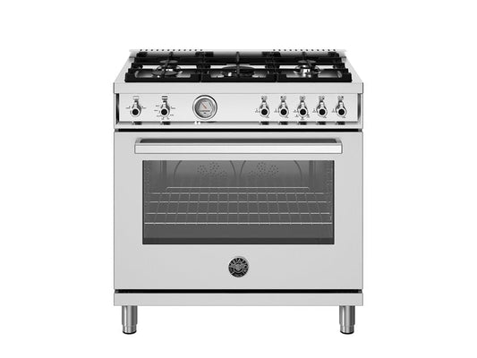 Bertazzoni Professional Series 36" 5 Aluminum Burners Stainless Steel Freestanding All Gas Range With 5.9 Cu.Ft. Oven