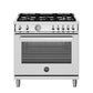 Bertazzoni Professional Series 36" 5 Aluminum Burners Stainless Steel Freestanding Propane Gas Range With 5.9 Cu.Ft. Oven