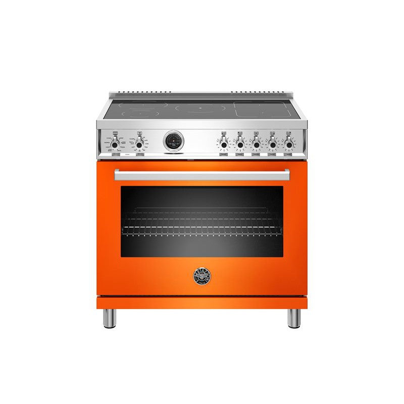 Bertazzoni Professional Series 36" 5 Heating Zones Arancio Freestanding Induction Range With 5.7 Cu.Ft. Electric Self-Clean Oven