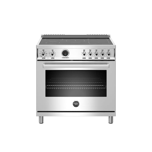 Bertazzoni Professional Series 36" 5 Heating Zones Stainless Steel Freestanding Induction Range With 5.7 Cu.Ft. Electric Self-Clean Oven