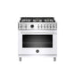 Bertazzoni Professional Series 36" 6 Brass Burners Bianco Freestanding Dual Fuel Range With 5.7 Cu.Ft. Electric Self-Clean Oven