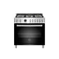 Bertazzoni Professional Series 36" 6 Brass Burners Nero Freestanding Dual Fuel Range With 5.7 Cu.Ft. Electric Self-Clean Oven