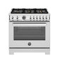 Bertazzoni Professional Series 36" 6 Brass Burners Stainless Steel Freestanding All Gas Range With Cast Iron Griddle and 5.9 Cu.Ft. Gas Oven
