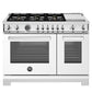 Bertazzoni Professional Series 48" 6 Brass Burners Bianco Freestanding Propane Gas Range With 7 Cu.Ft. Electric Self-Clean Oven and Electric Griddle