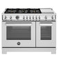 Bertazzoni Professional Series 48" 6 Brass Burners Stainless Steel Freestanding Propane Gas Range With 7 Cu.Ft. Electric Self-Clean Oven and Electric Griddle