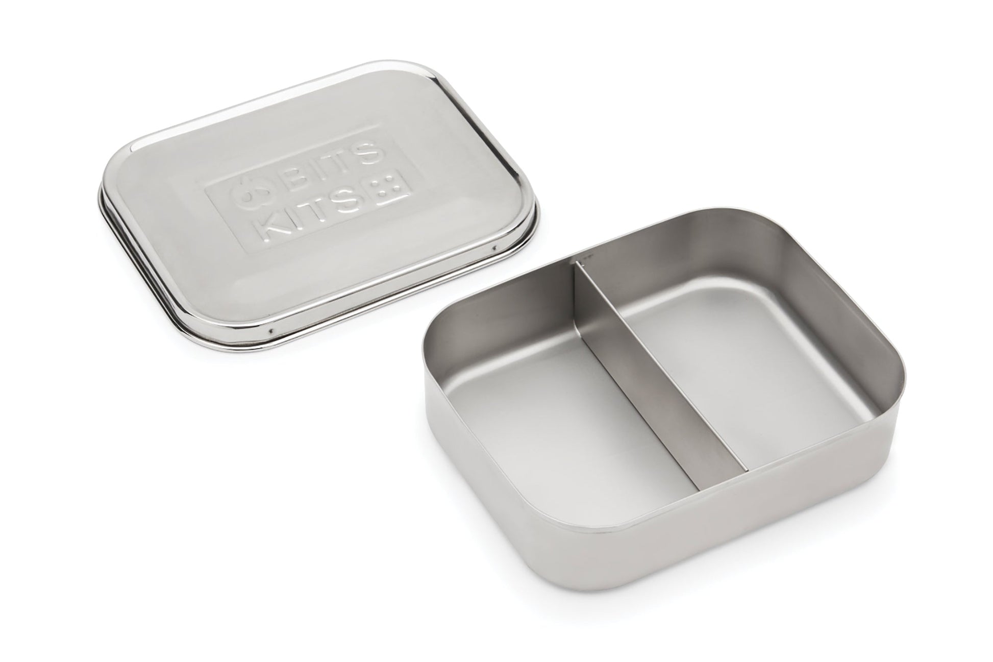Bits Kits Stainless Steel Snack Container 2 Sections - (25 Pieces)