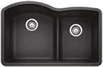 Blanco Diamond 1-3/4 Low-Divide 32" Coal Black Silgranit Kirchen Sink by Chemcore Industries