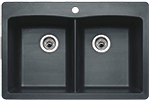 Blanco Diamond Equal Double Dual-Deck 33" Metallic Gray Silgranit Kirchen Sink by Chemcore Industries