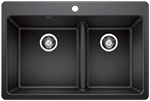 Blanco Liven 1.75 Bowl w/Low Divide 33" Cinder Silgranit Kirchen Sink by Chemcore Industries