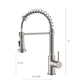 Blossom F01 205 9" x 17" Brushed Nickel Single Lever Handle Pull Down Kitchen Faucet