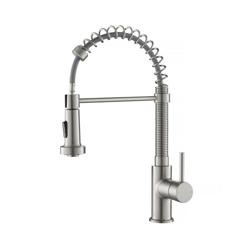 Blossom F01 205 9" x 17" Brushed Nickel Single Lever Handle Pull Down Kitchen Faucet