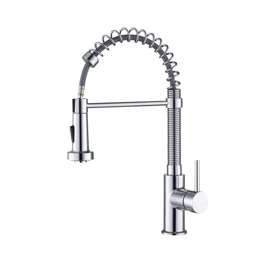 Blossom F01 205 9" x 17" Chrome Single Lever Handle Pull Down Kitchen Faucet