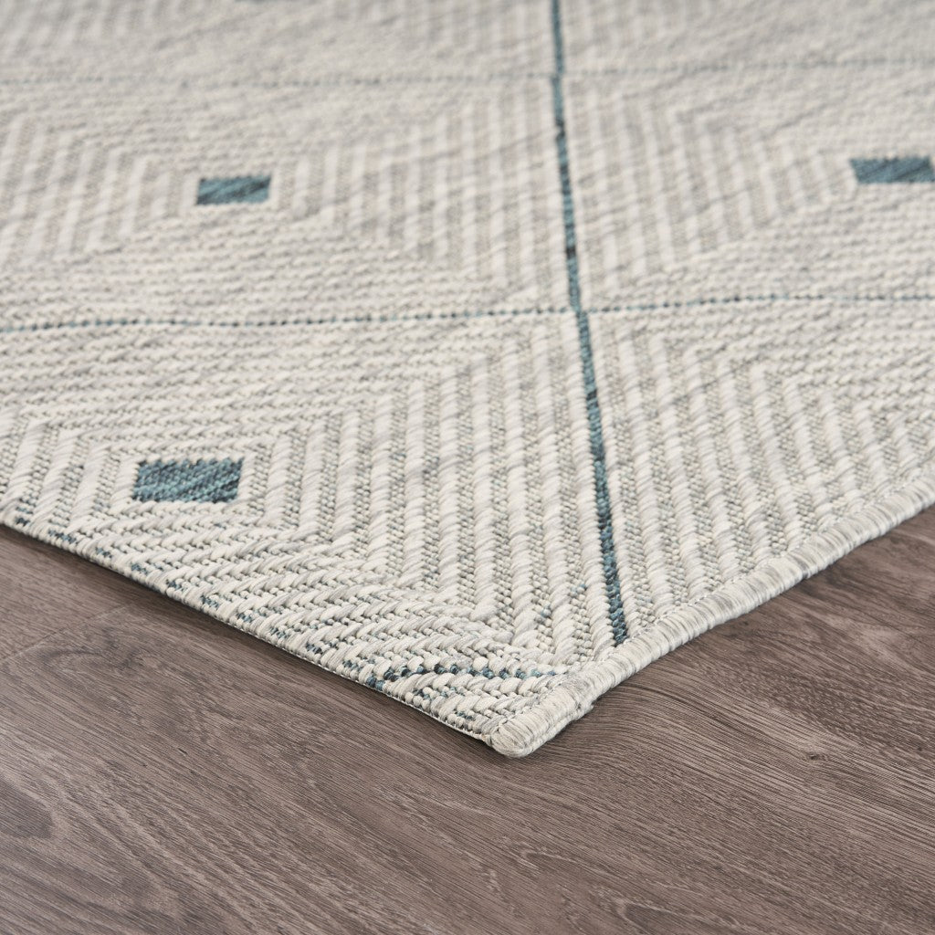 Blue Diamonds 2' x 3' Indoor Outdoor Scatter Rug