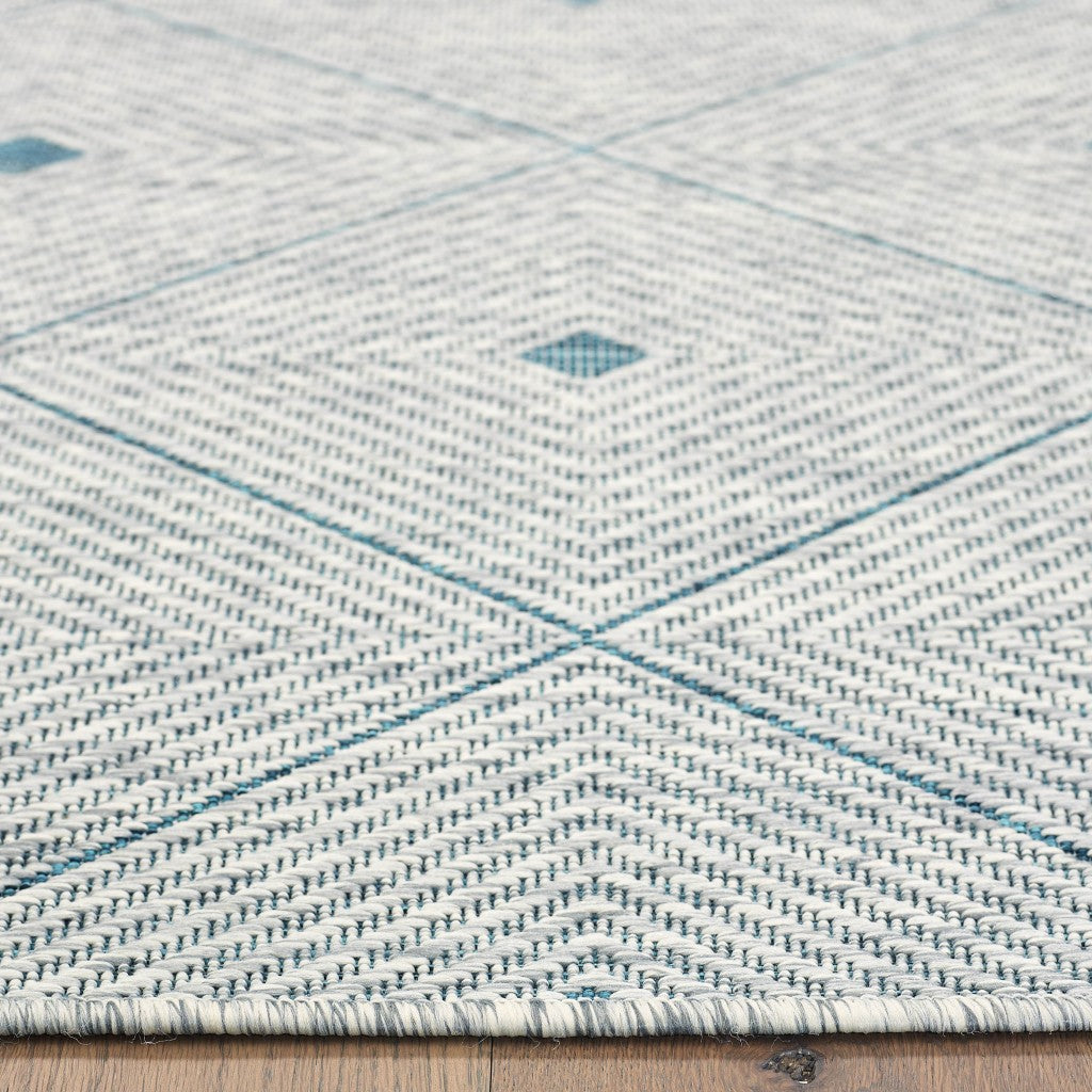 Blue Diamonds 2' x 3' Indoor Outdoor Scatter Rug