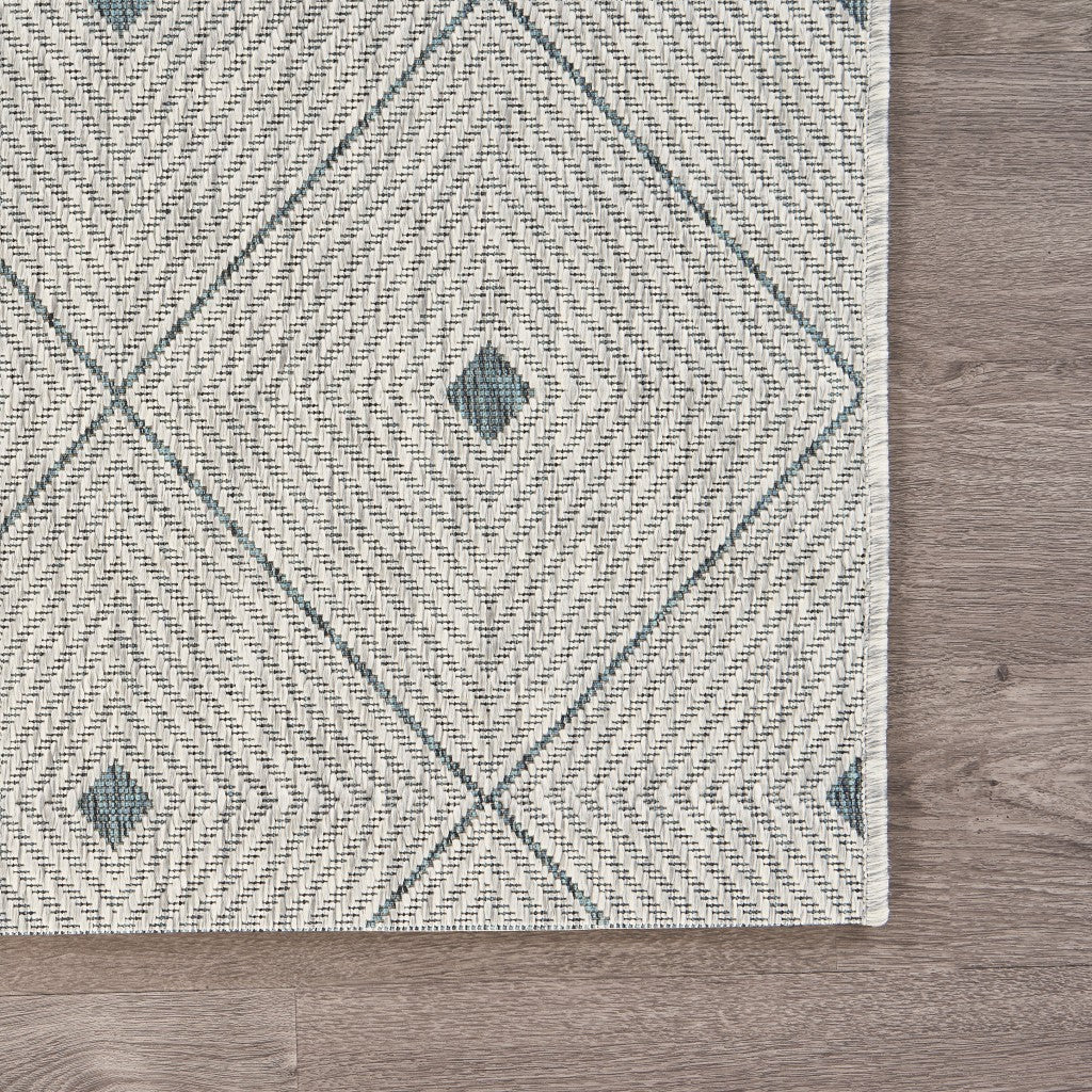 Blue Diamonds 2' x 3' Indoor Outdoor Scatter Rug