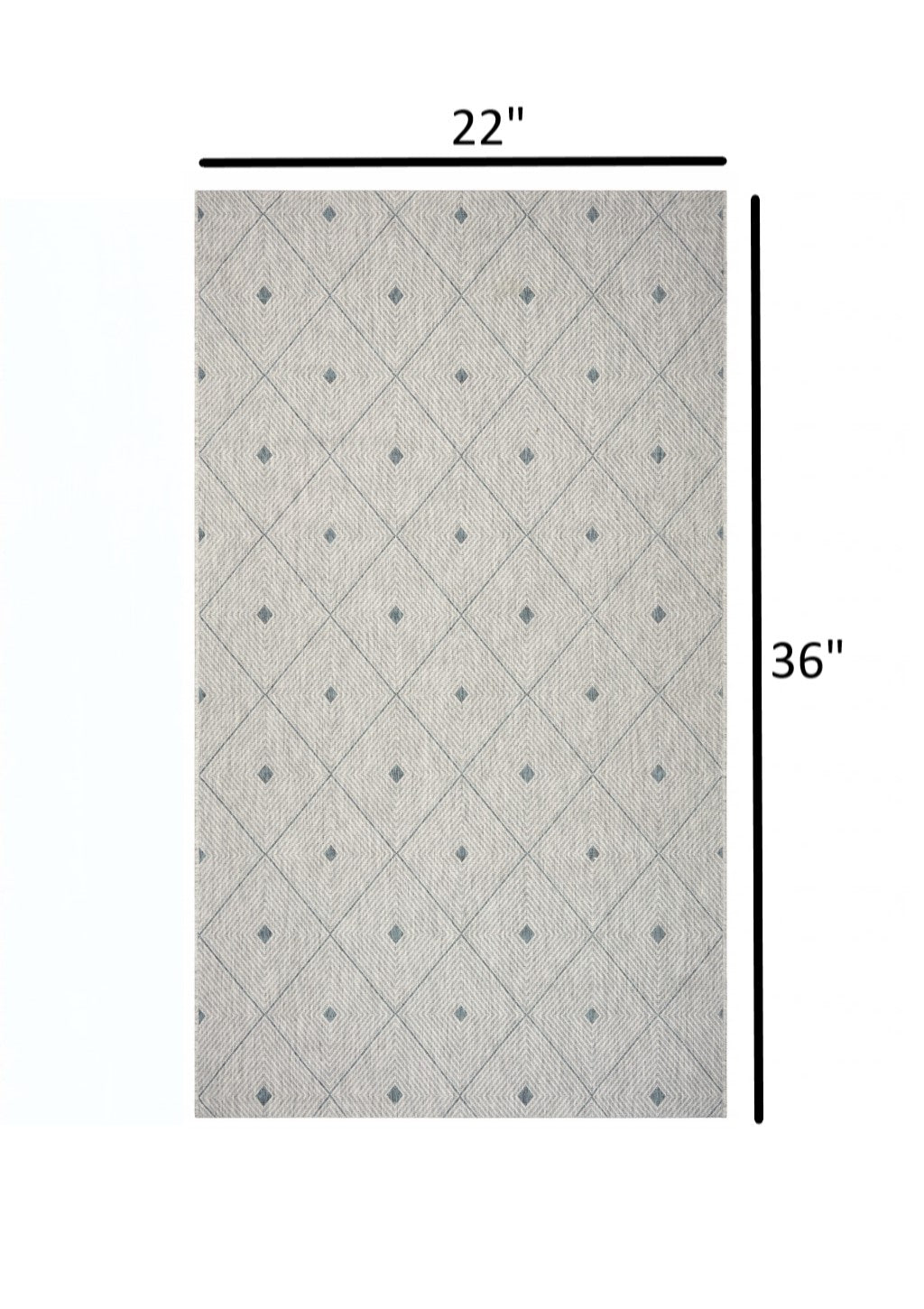 Blue Diamonds 2' x 3' Indoor Outdoor Scatter Rug