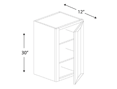 Blue Valley Cabinets 12" x 30" x 12" Wall Cabinet With 1 Door (MS-W1230)