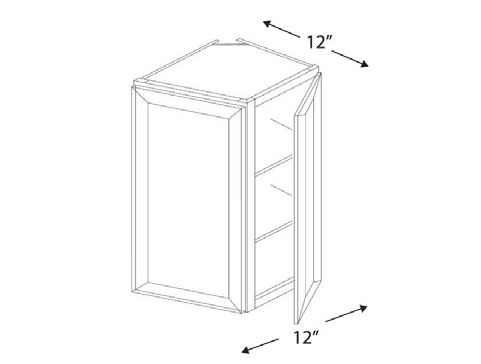 Blue Valley Cabinets 12" x 30" x 12" Wall End Corner Cabinet With 2 Door (MS-WEC1230)