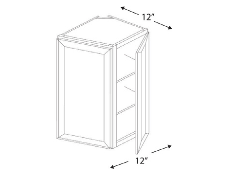 Blue Valley Cabinets 12" x 36" x 12" Wall End Corner Cabinet (DW-WEC1236)