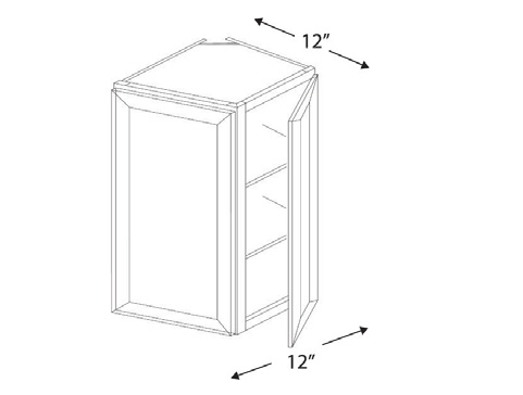 Blue Valley Cabinets 12" x 36" x 12" Wall End Corner Cabinet With 2 Door (SG-WEC1236)