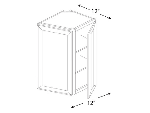 Blue Valley Cabinets 12" x 36" x 12" Wall End Corner Cabinet With 2 Door (WHS-WEC1236)