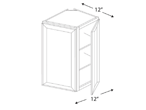 Blue Valley Cabinets 12" x 42" x 12" Wall End Corner Cabinet (DW-WEC1242)