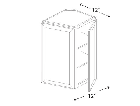 Blue Valley Cabinets 12" x 42" x 12" Wall End Corner Cabinet With 2 Door (MS-WEC1242)