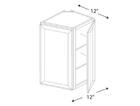Blue Valley Cabinets 12" x 42" x 12" Wall End Corner Cabinet With 2 Door (SG-WEC1242)