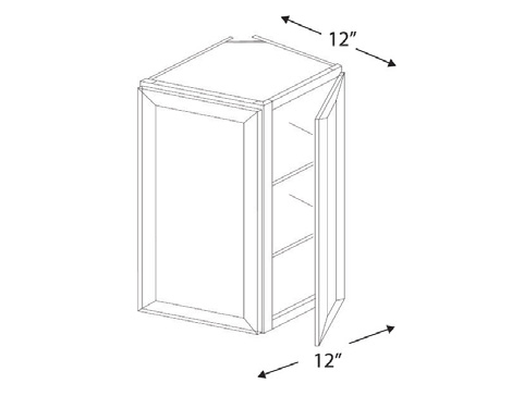 Blue Valley Cabinets 12" x 42" x 12" Wall End Corner Cabinet With 2 Door (WHS-WEC1242)