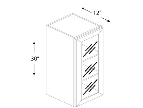 Blue Valley Cabinets 15" x 30" x 12" Wall Cabinet Frosted Glass Door Only (SG-W1530GD)