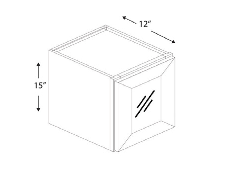 Blue Valley Cabinets 18" x 15" x 12" Wall Cabinet Frosted Glass Door Only (DW-W1815GD)