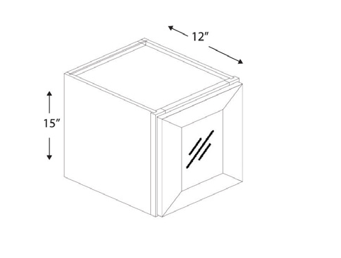 Blue Valley Cabinets 18" x 15" x 12" Wall Cabinet Frosted Glass Door Only (WHS-W1815GD)