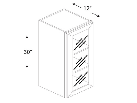 Blue Valley Cabinets 18" x 30" x 12" Wall Cabinet Frosted Glass Door Only (WHS-W1830GD)