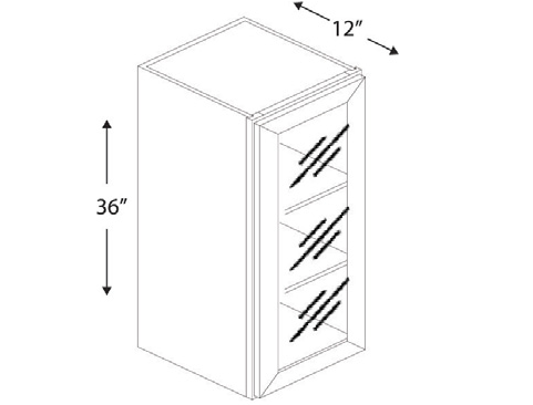 Blue Valley Cabinets 18" x 36" x 12" Wall Cabinet Frosted Glass Door Only (ESS-W1836GD)